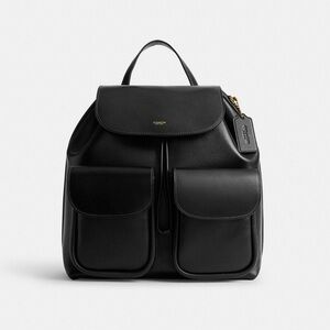 Coach Black Leather Backpack